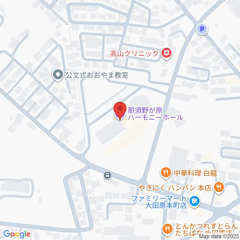 那須野が原ハーモニーホール周辺のホテル一覧地図
