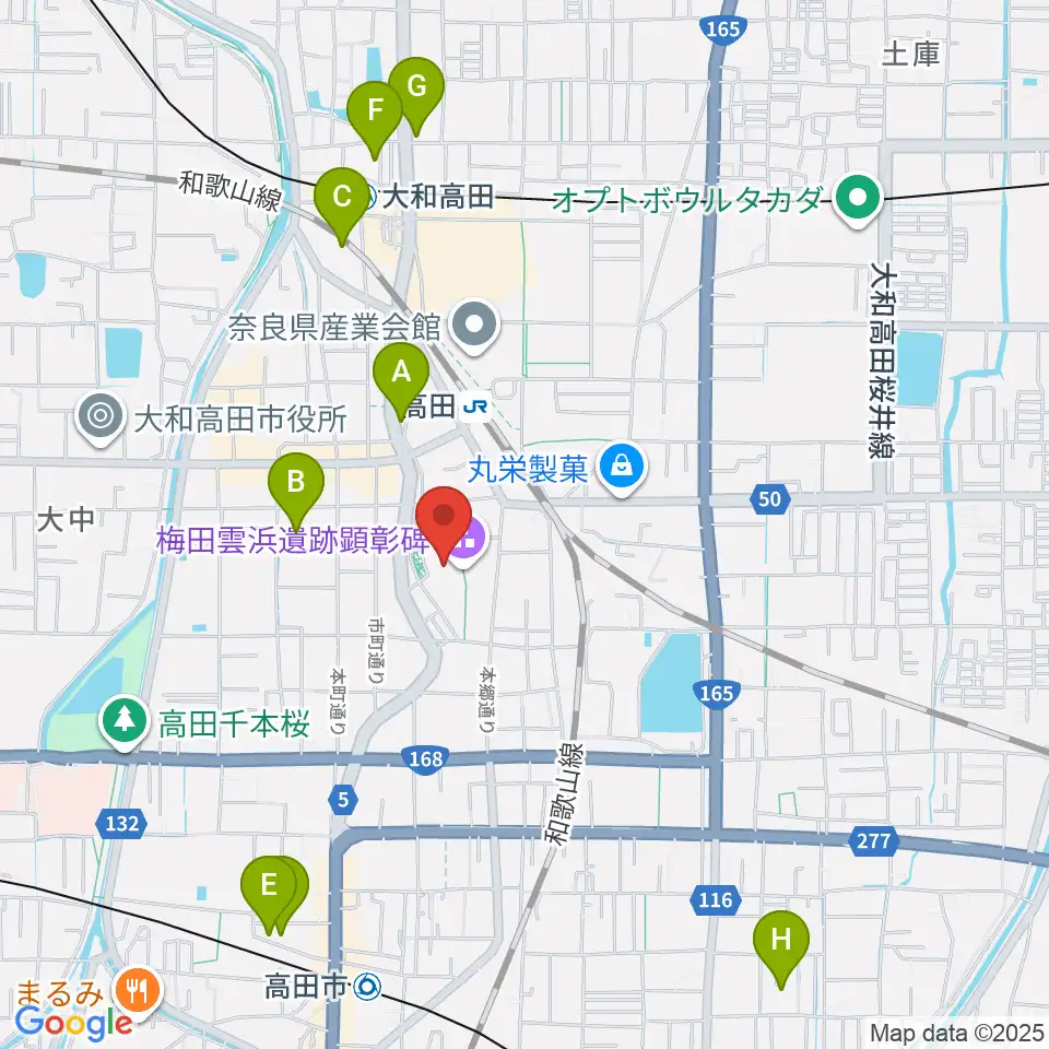 大和高田さざんかホール周辺のホテル一覧地図