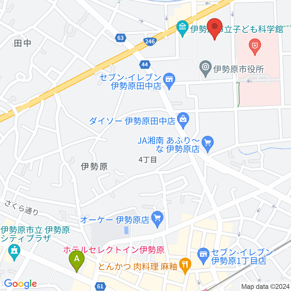 伊勢原市民文化会館周辺のホテル一覧地図