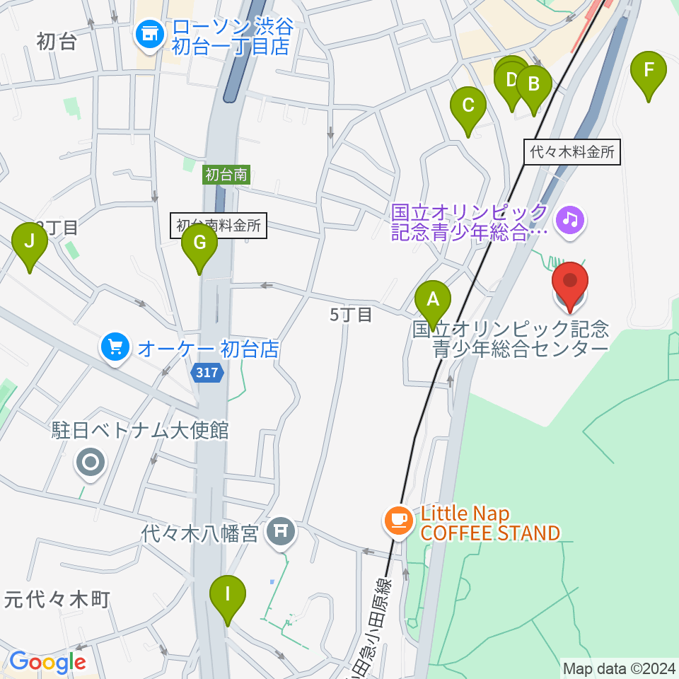 国立オリンピック記念青少年総合センター周辺のホテル一覧地図