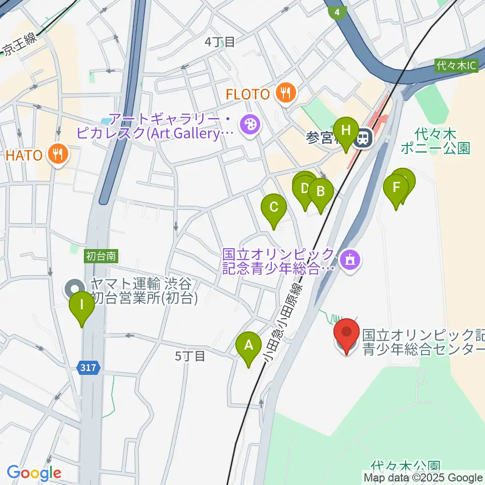 国立オリンピック記念青少年総合センター周辺のホテル一覧地図