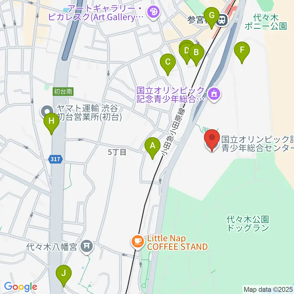 国立オリンピック記念青少年総合センター周辺のホテル一覧地図