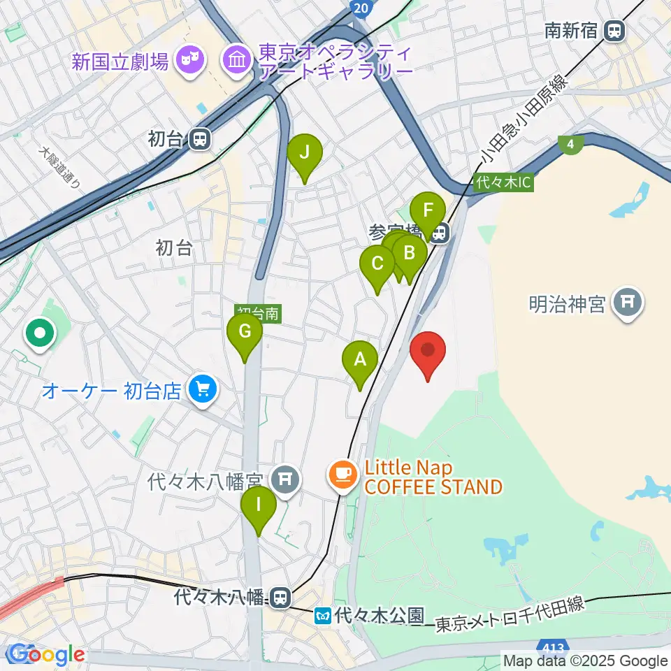 国立オリンピック記念青少年総合センター周辺のホテル一覧地図