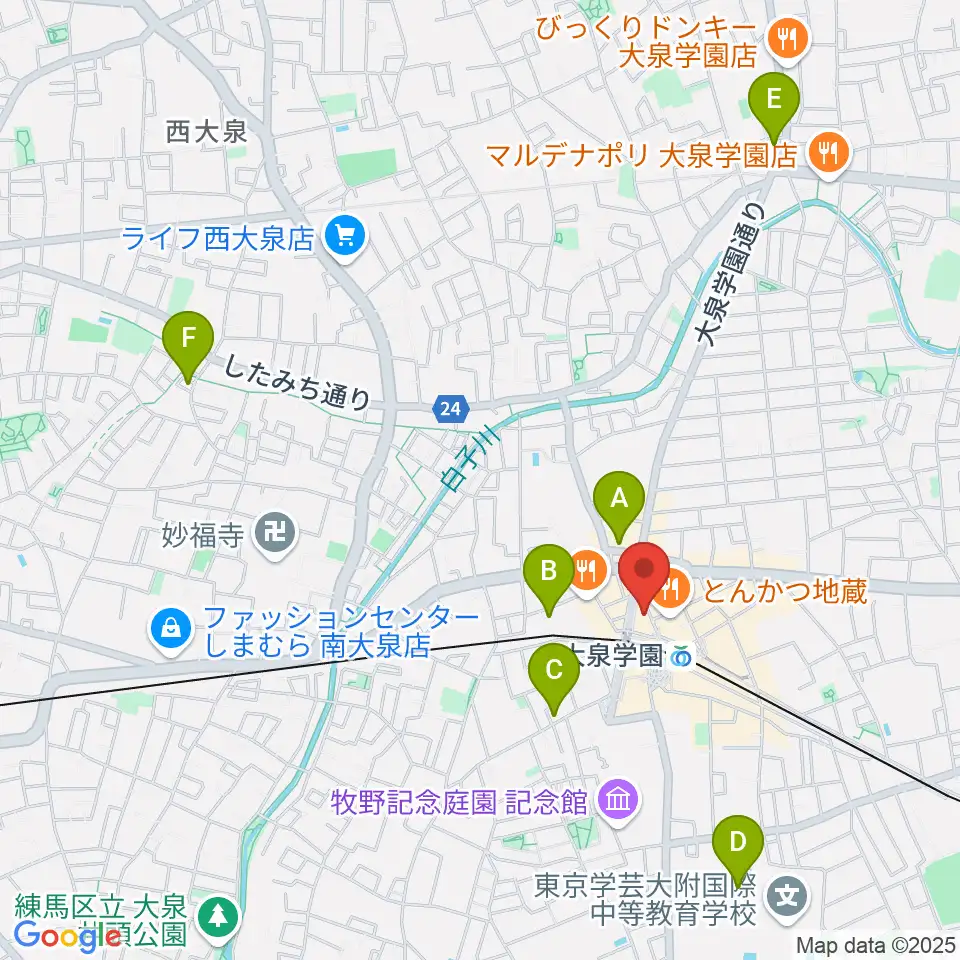 大泉学園ゆめりあホール周辺のホテル一覧地図