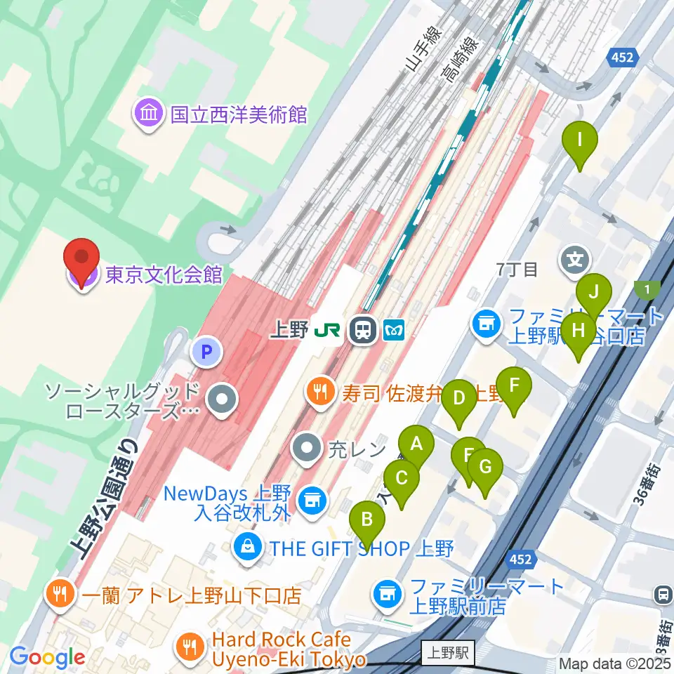 東京文化会館周辺のホテル一覧地図