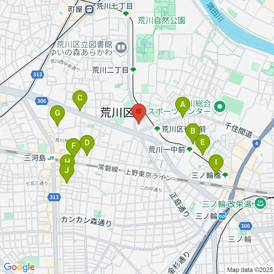 サンパール荒川周辺のホテル一覧地図