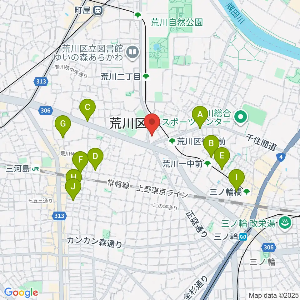 サンパール荒川周辺のホテル一覧地図