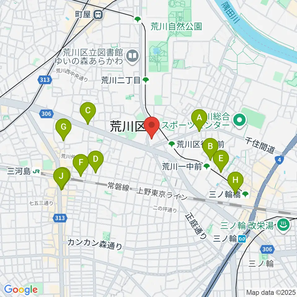 サンパール荒川周辺のホテル一覧地図