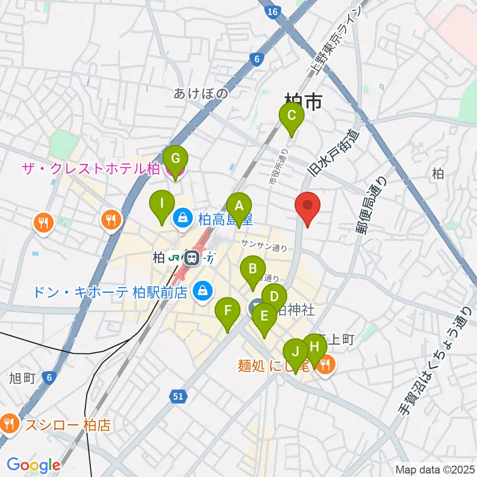 アミュゼ柏周辺のホテル一覧地図