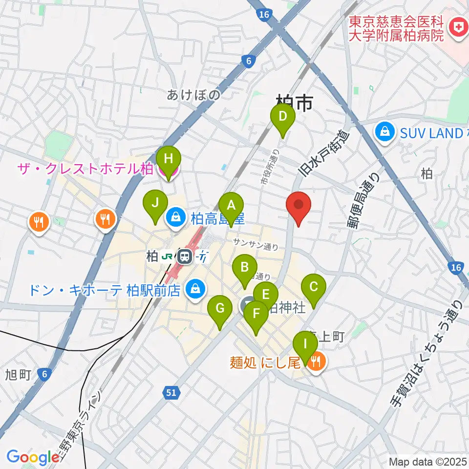 アミュゼ柏周辺のホテル一覧地図