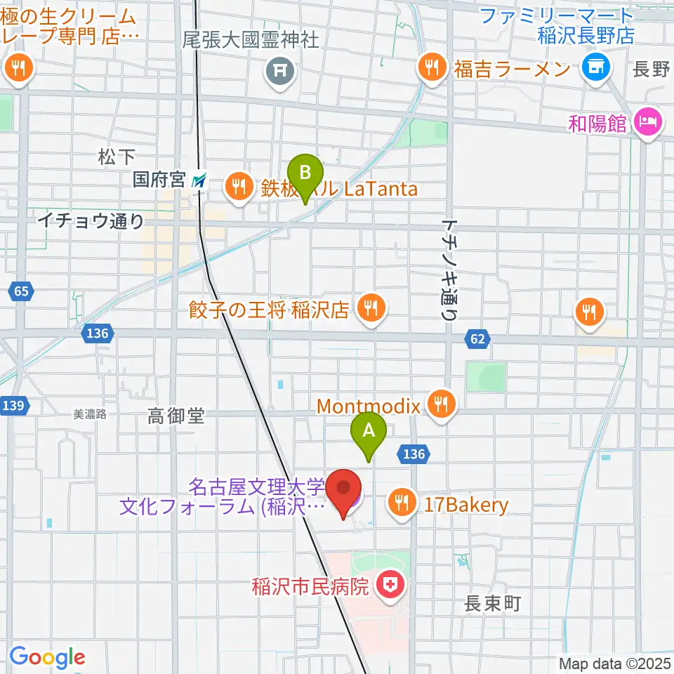 名古屋文理大学文化フォーラム周辺のホテル一覧地図
