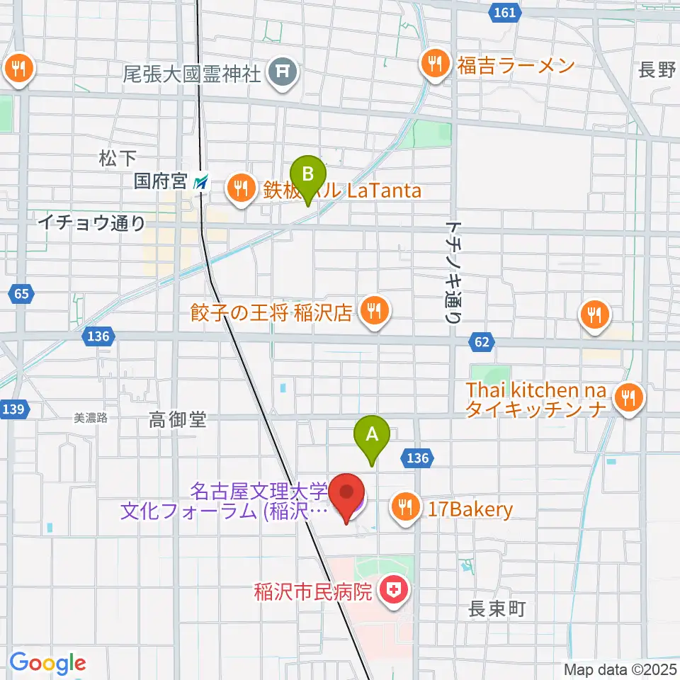 名古屋文理大学文化フォーラム周辺のホテル一覧地図