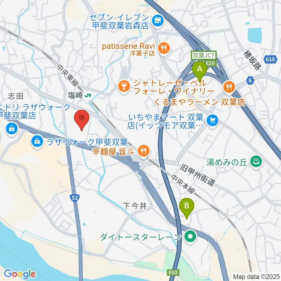 甲斐市双葉ふれあい文化館周辺のホテル一覧地図