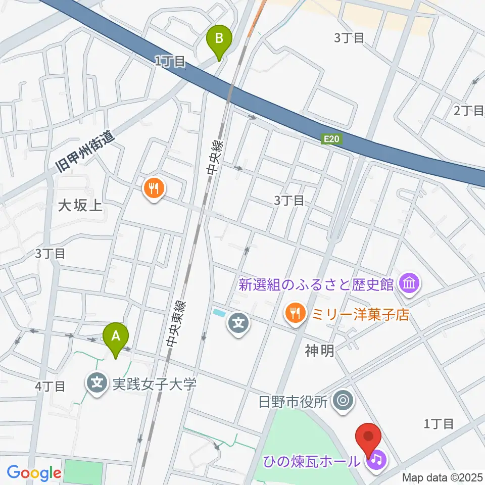 ひの煉瓦ホール周辺のホテル一覧地図