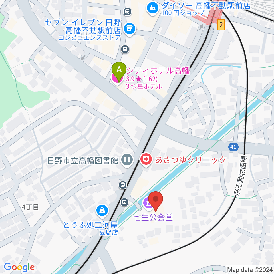 七生公会堂周辺のホテル一覧地図