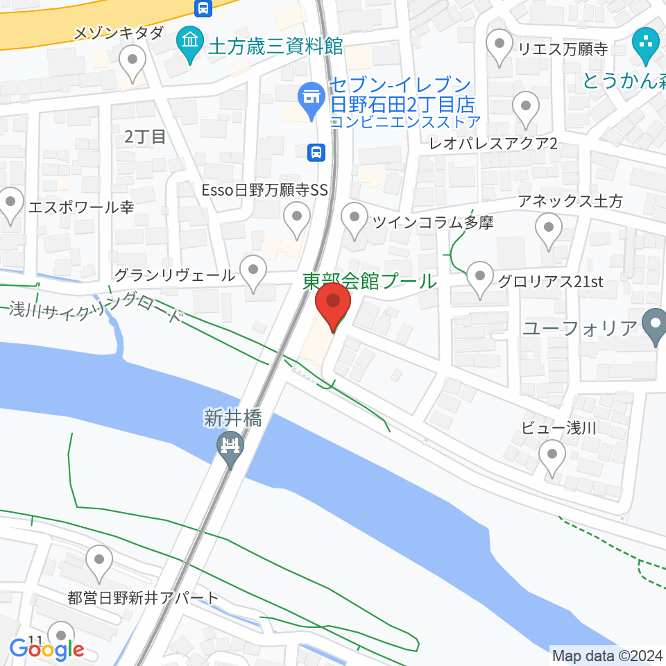 日野市東部会館周辺のホテル一覧地図