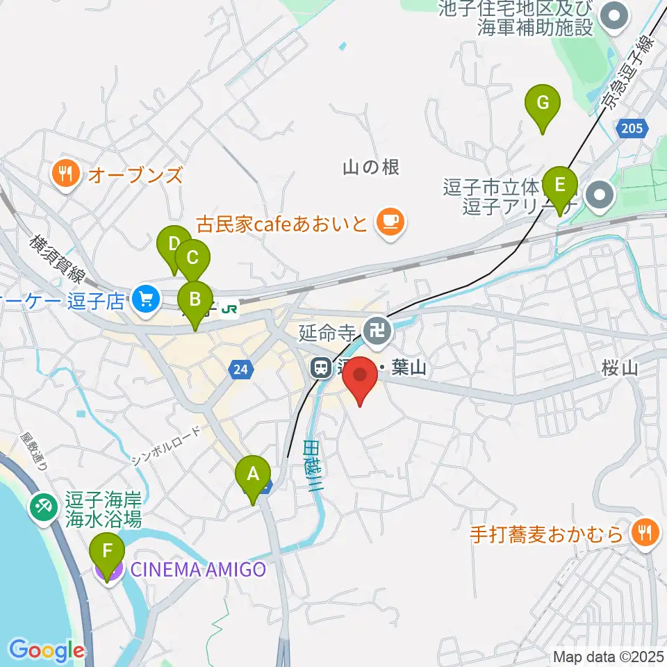 逗子文化プラザホール周辺のホテル一覧地図