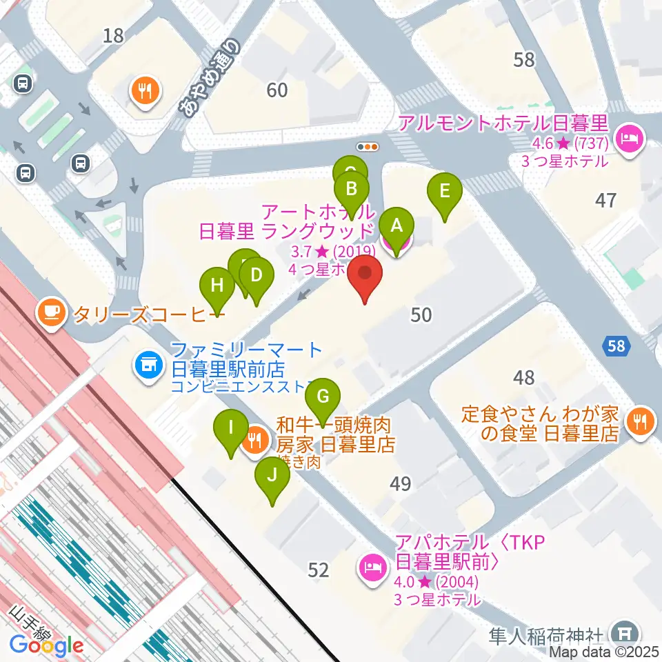 日暮里サニーホール周辺のホテル一覧地図