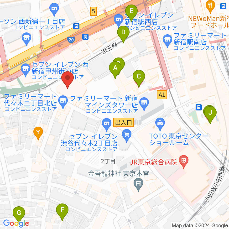 こくみん共済coopホール スペース･ゼロ周辺のホテル一覧地図