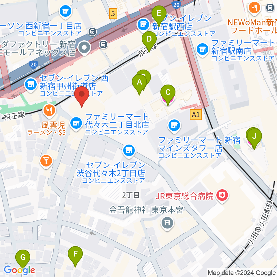 こくみん共済coopホール スペース･ゼロ周辺のホテル一覧地図