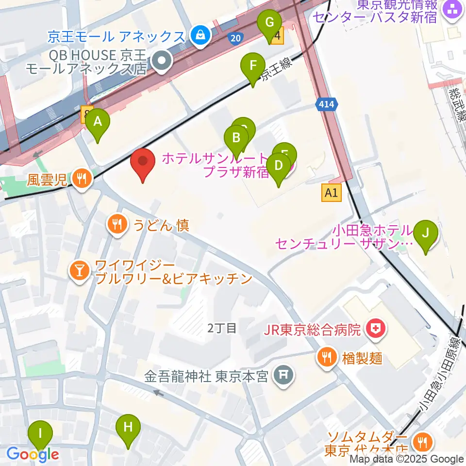 こくみん共済coopホール スペース・ゼロ周辺のホテル一覧地図