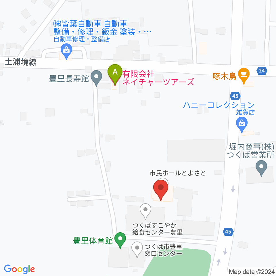 市民ホールとよさと周辺のホテル一覧地図