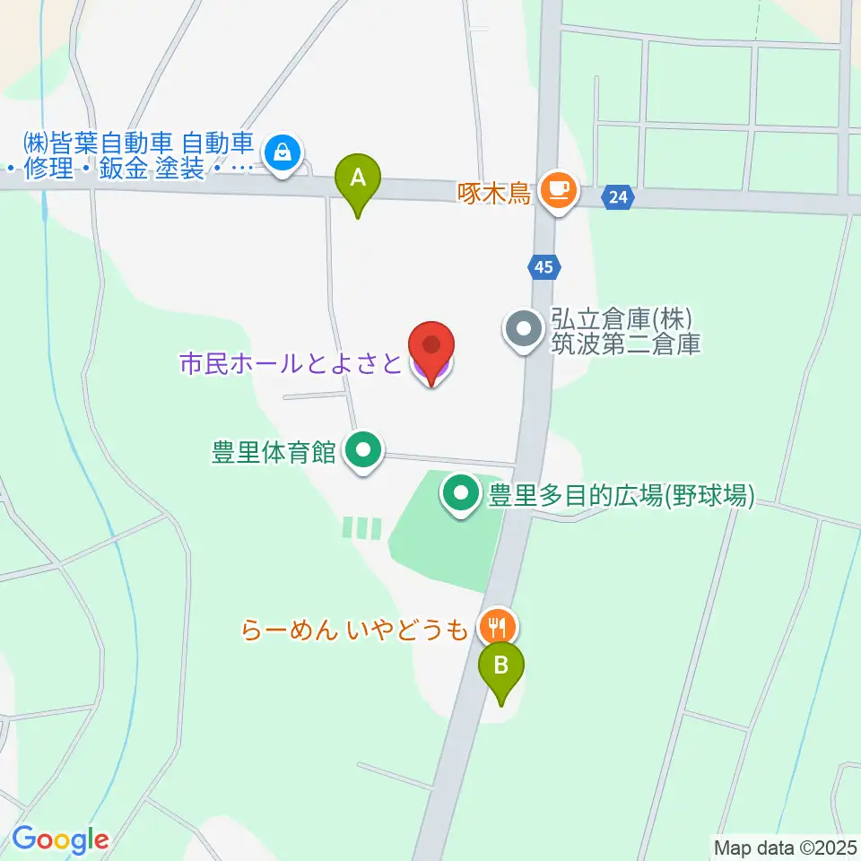 市民ホールとよさと周辺のホテル一覧地図