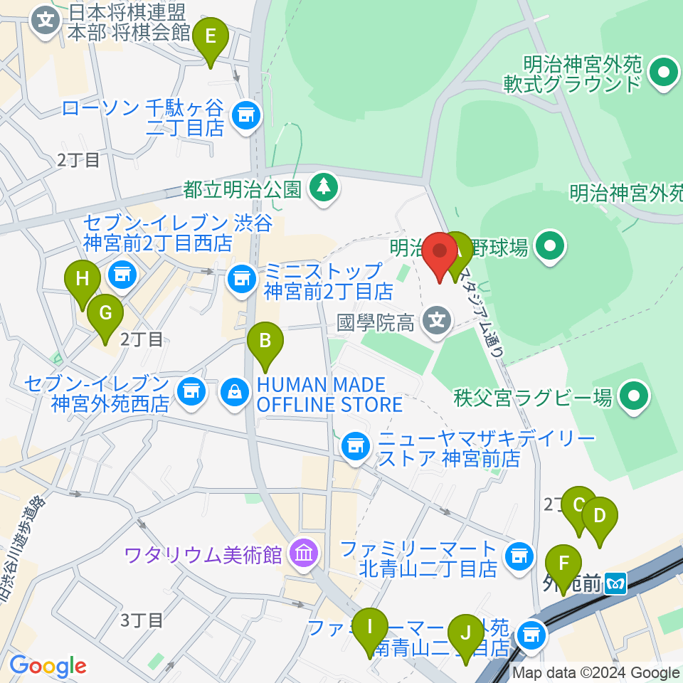 日本青年館ホール周辺のホテル一覧地図