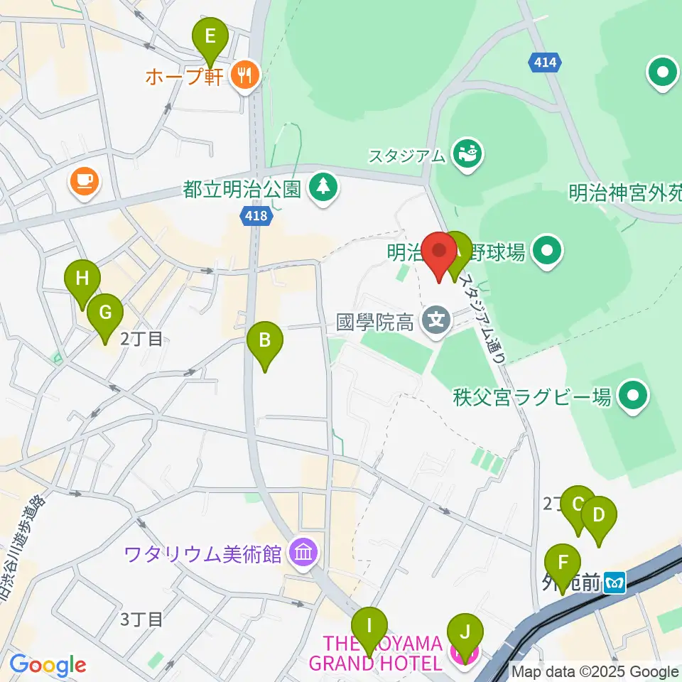 日本青年館ホール周辺のホテル一覧地図