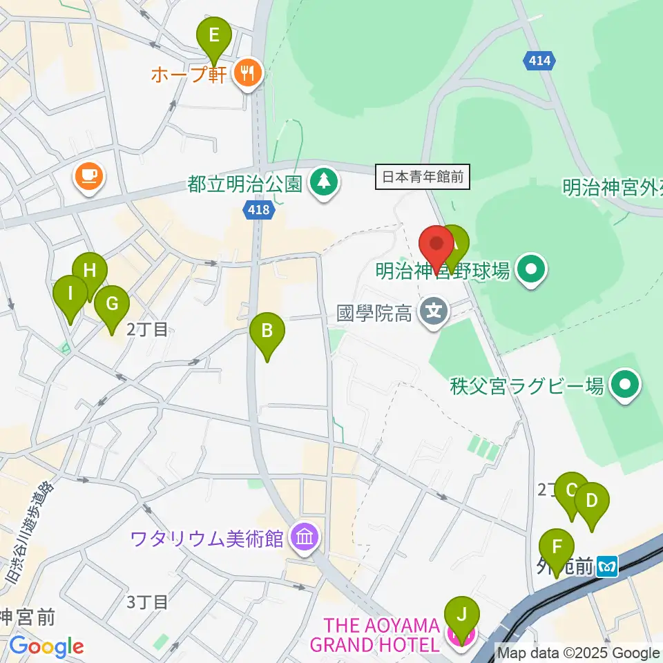 日本青年館ホール周辺のホテル一覧地図