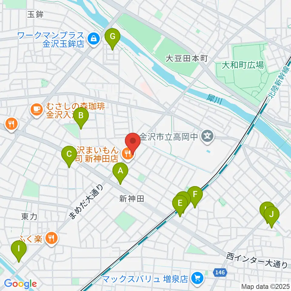 北陸楽器周辺のホテル一覧地図
