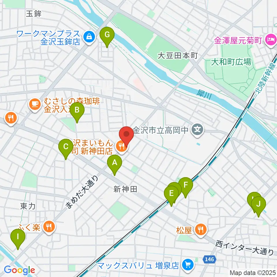 北陸楽器周辺のホテル一覧地図