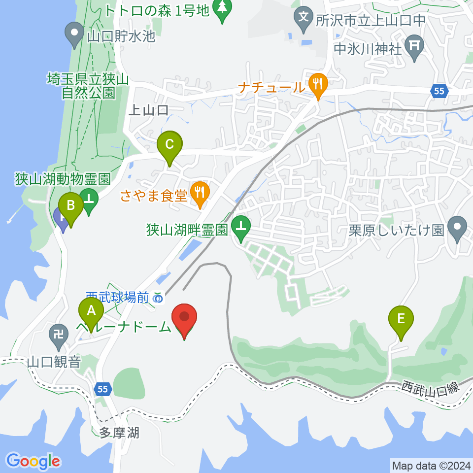 ベルーナドーム周辺のホテル一覧地図