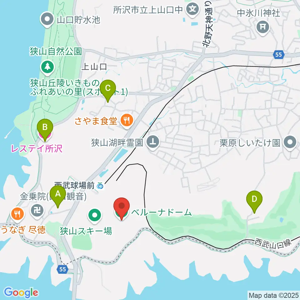 ベルーナドーム周辺のホテル一覧地図
