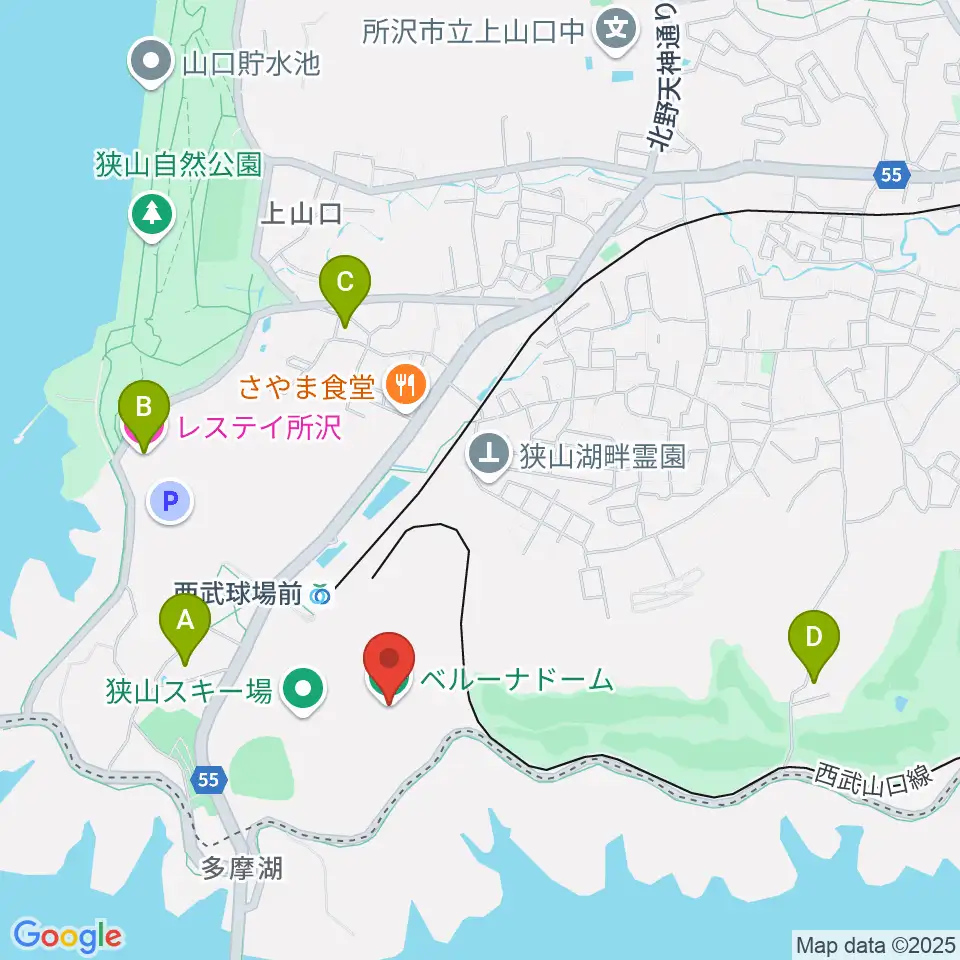 ベルーナドーム周辺のホテル一覧地図