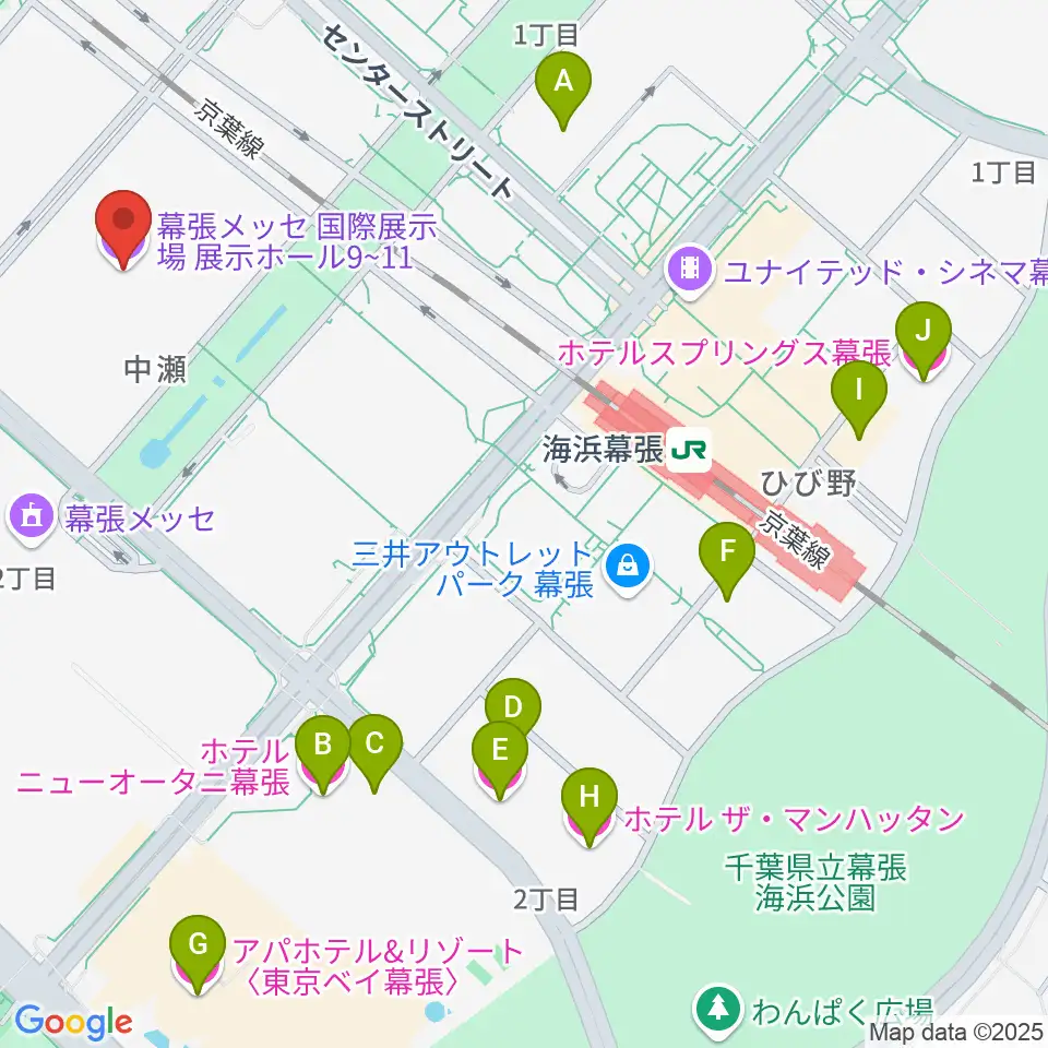 幕張メッセ 国際展示場9-11ホール周辺のホテル一覧地図