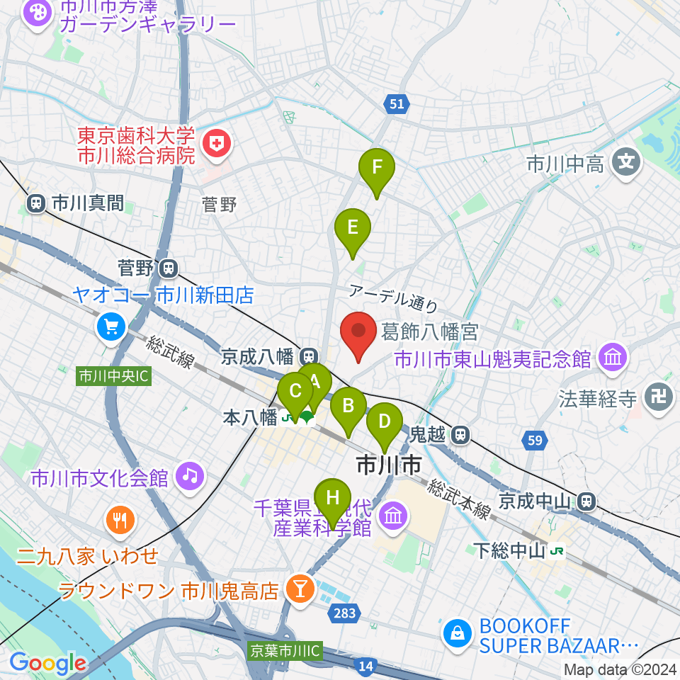 全日警ホール周辺のホテル一覧地図