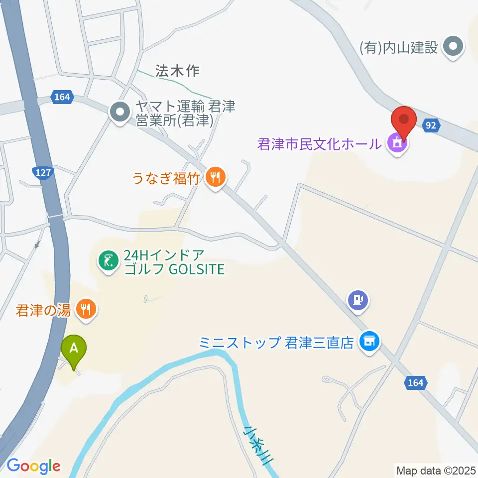 君津市民文化ホール周辺のホテル一覧地図