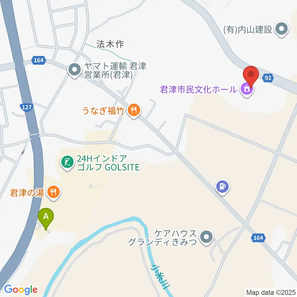君津市民文化ホール周辺のホテル一覧地図