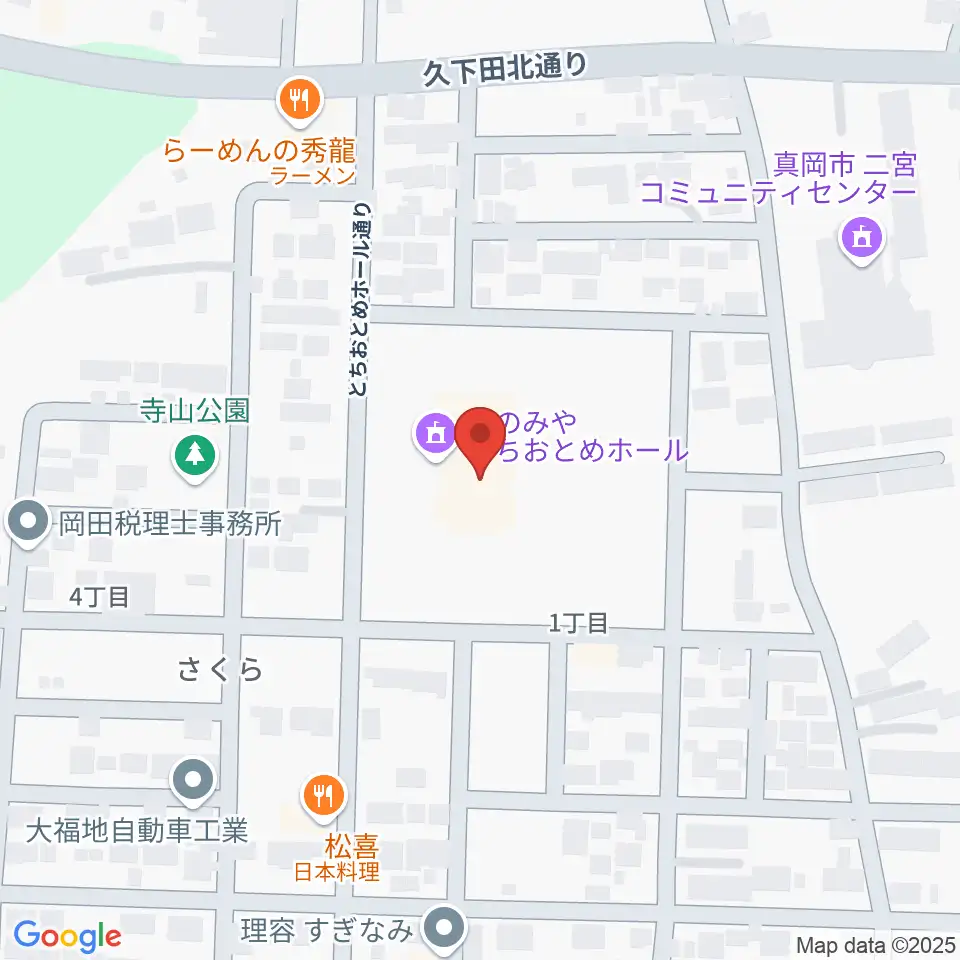 にのみやとちおとめホール 真岡市生涯学習館周辺のホテル一覧地図