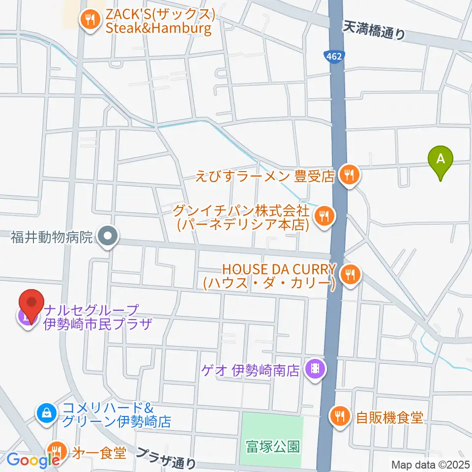ナルセグループ伊勢崎市民プラザ周辺のホテル一覧地図