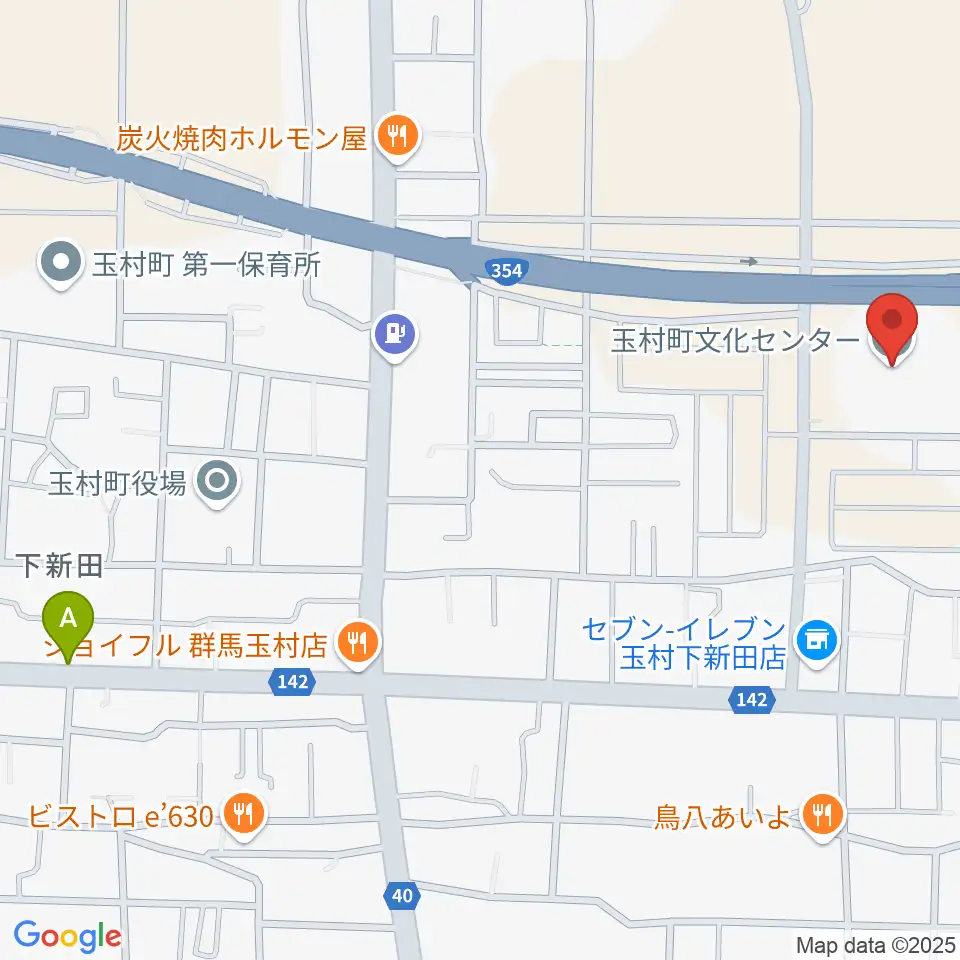 玉村町文化センター周辺のホテル一覧地図