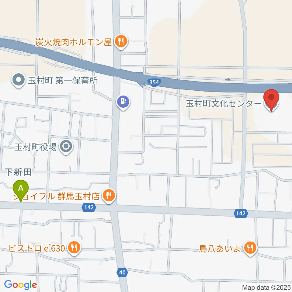 玉村町文化センター周辺のホテル一覧地図