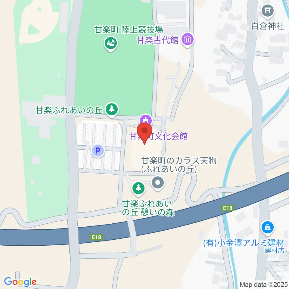 甘楽町文化会館周辺のホテル一覧地図