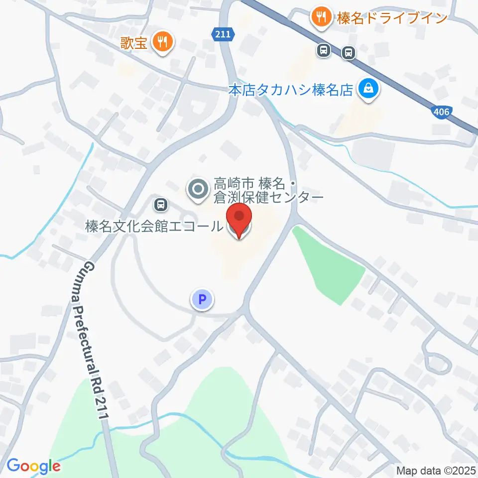 榛名文化会館エコール周辺のホテル一覧地図