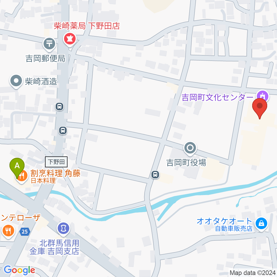 吉岡町文化センター周辺のホテル一覧地図