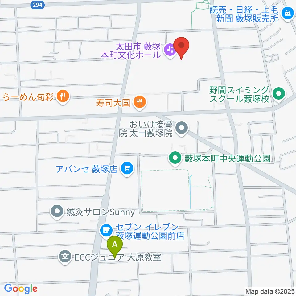 太田市藪塚本町文化ホール カルトピア周辺のホテル一覧地図