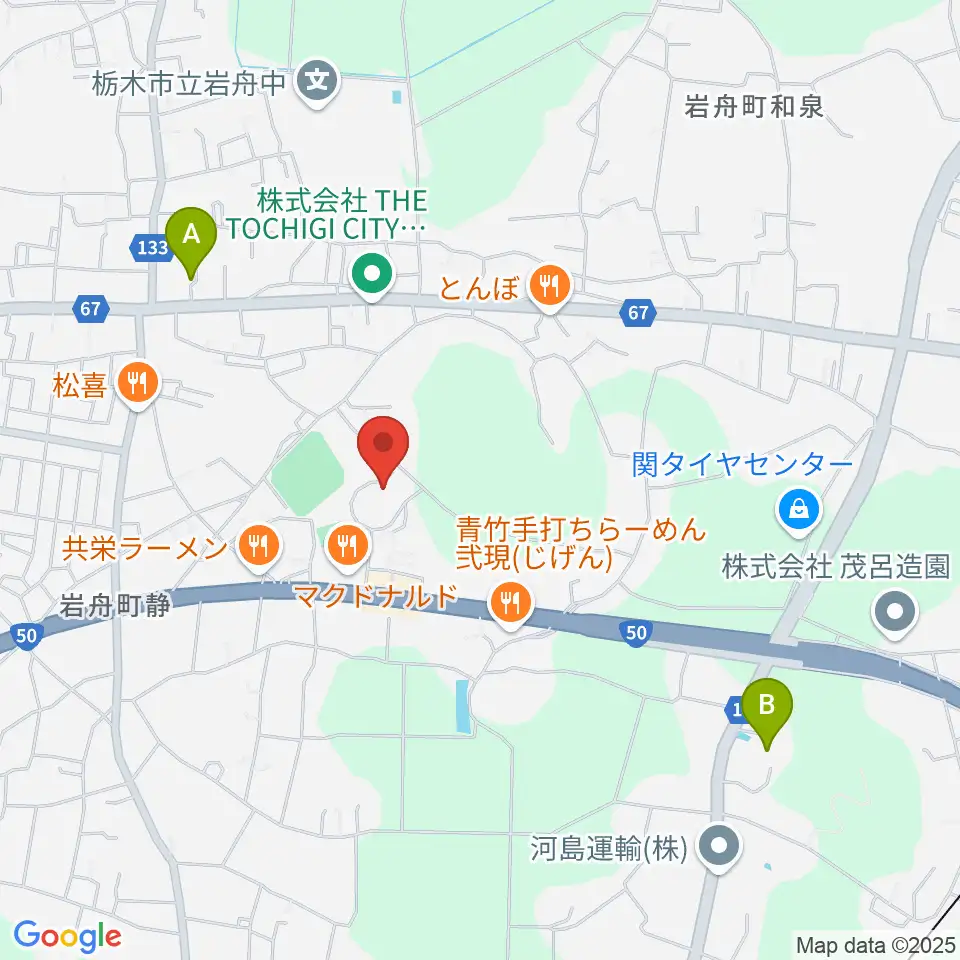 岩舟文化会館コスモスホール周辺のホテル一覧地図