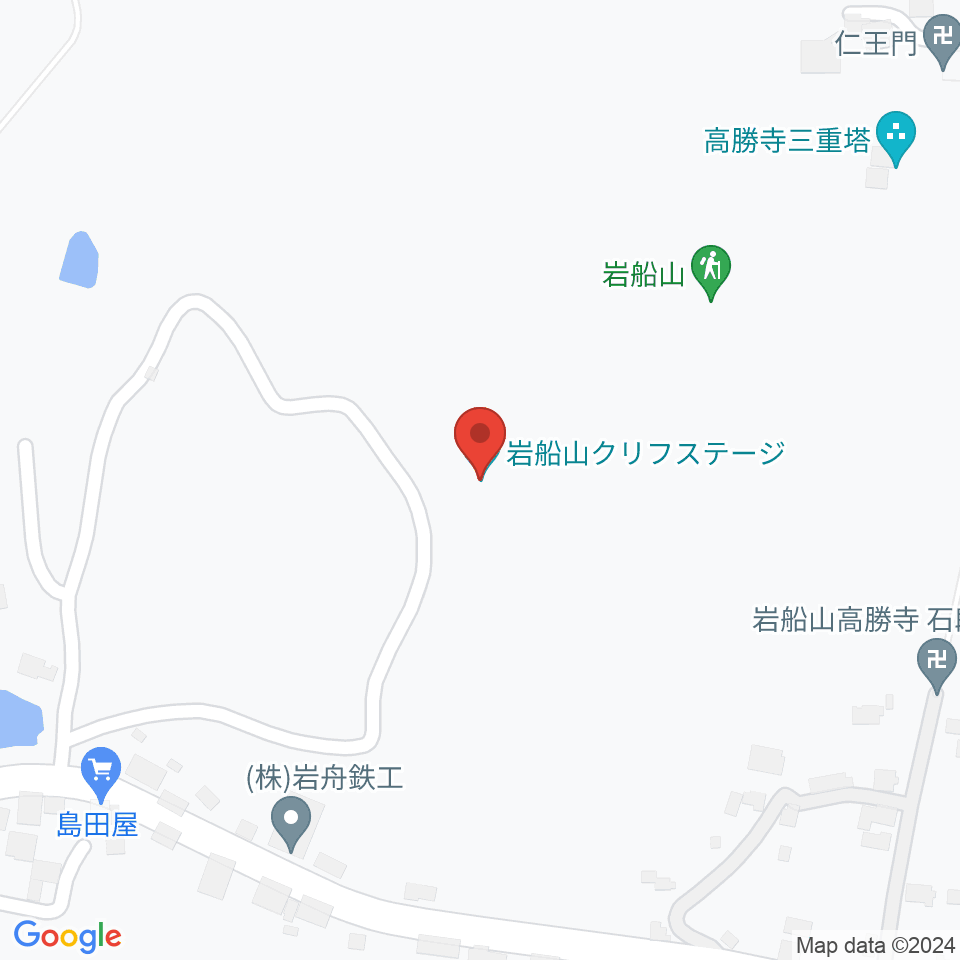 岩船山クリフステージ周辺のホテル一覧地図