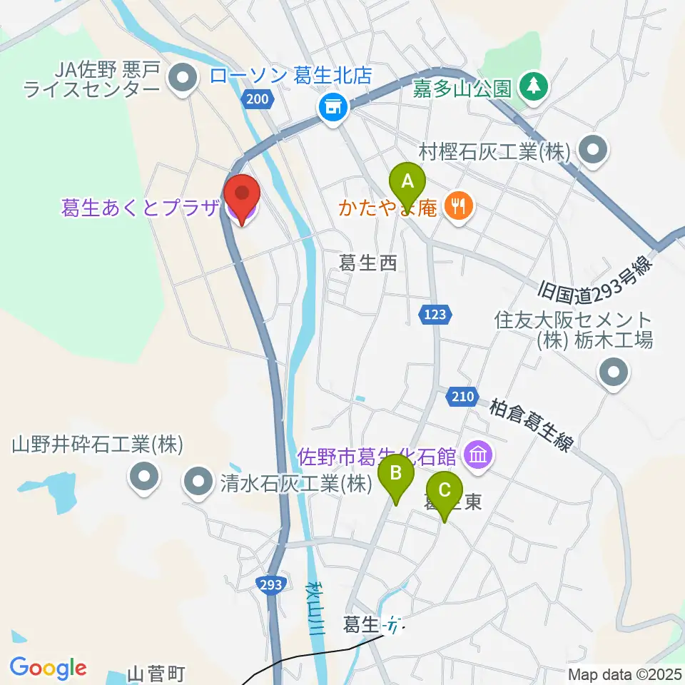佐野市葛生あくとプラザ周辺のホテル一覧地図